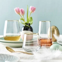 6x Gläser Mit Goldrand 590ml TOUCH OF GOLD In Transparent -Butlers Speichern butlers 6x glaser mit goldrand 590ml touch of gold in transparent 4