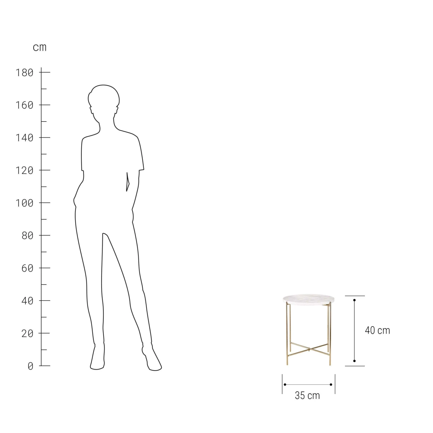 Beistelltisch Mit Marmorplatte MARBLE In Weiß 5 Beistelltisch Mit Marmorplatte MARBLE In Weiß – Bild 3