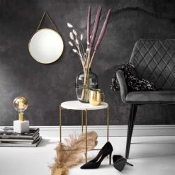 Beistelltisch Mit Marmorplatte MARBLE In Weiß 9 Beistelltisch Mit Marmorplatte MARBLE In Weiß -Butlers Speichern butlers beistelltisch mit marmorplatte marble in weiss 3