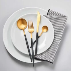 Besteck-Set 16-tlg. Matt STILETTO In Gold-Schwarz 10 Besteck-Set 16-tlg. Matt STILETTO In Gold-Schwarz -Butlers Speichern butlers besteck set 16 tlg matt stiletto in gold schwarz 2