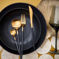 Besteck-Set 16-tlg. Matt STILETTO In Gold-Schwarz 13 Besteck-Set 16-tlg. Matt STILETTO In Gold-Schwarz -Butlers Speichern butlers besteck set 16 tlg matt stiletto in gold schwarz 5