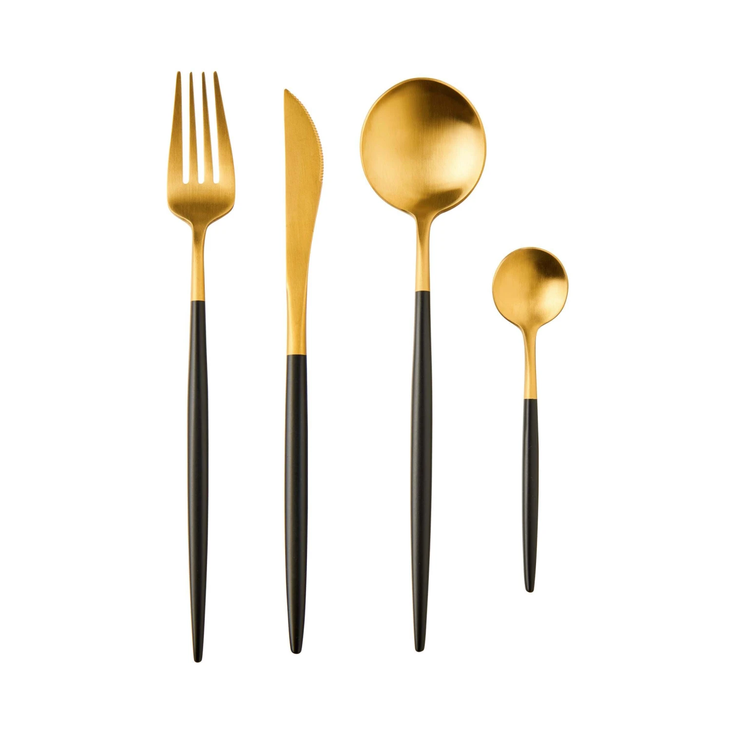 Besteck-Set 16-tlg. Matt STILETTO In Gold-Schwarz 3 Besteck-Set 16-tlg. Matt STILETTO In Gold-Schwarz