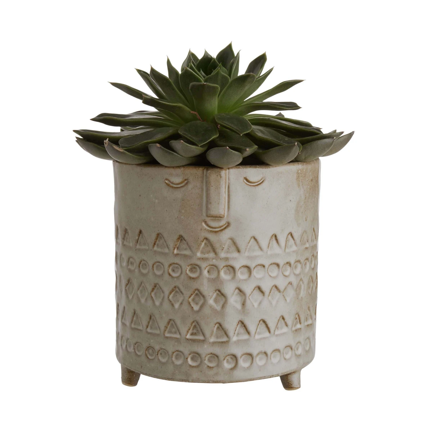 Blumentopf Mit Gesicht Ø14cm ETHNO In Hellbraun 4 Blumentopf Mit Gesicht Ø14cm ETHNO In Hellbraun – Bild 2