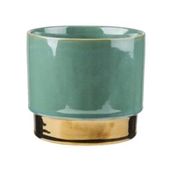 Blumentopf Ø 15 Cm GOLDEN TOUCH In Pastellgrün-Gold