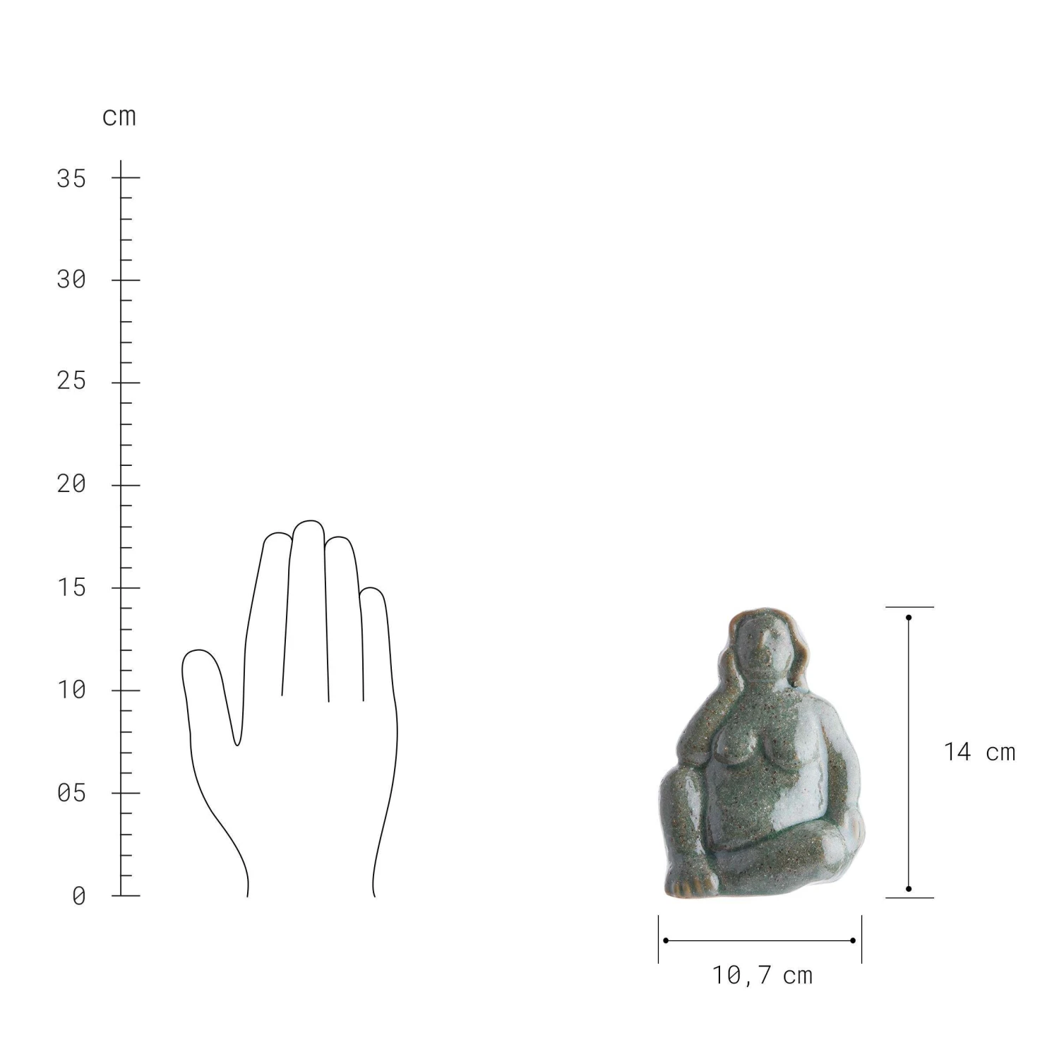 Deko Statue Höhe 14cm POSE In Beige 5 Deko Statue Höhe 14cm POSE In Beige – Bild 3