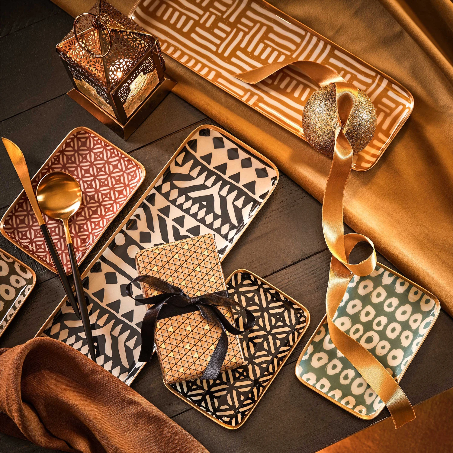 Dekotablett L 15 X B 10cm PATTERY In Olivgrün 4 Dekotablett L 15 X B 10cm PATTERY In Olivgrün – Bild 2