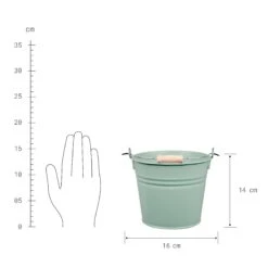 Eimer 2l ZINC In Pastellgrün -Butlers Speichern butlers eimer 2l zinc in pastellgrun 2