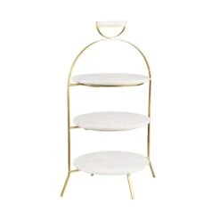 Etagere 3-stufig Höhe 65cm MARBLE In Weiß -Butlers Speichern butlers etagere 3 stufig hohe 65cm marble in weiss 2