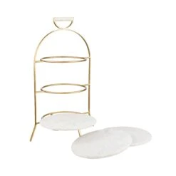 Etagere 3-stufig Höhe 65cm MARBLE In Weiß -Butlers Speichern butlers etagere 3 stufig hohe 65cm marble in weiss 3