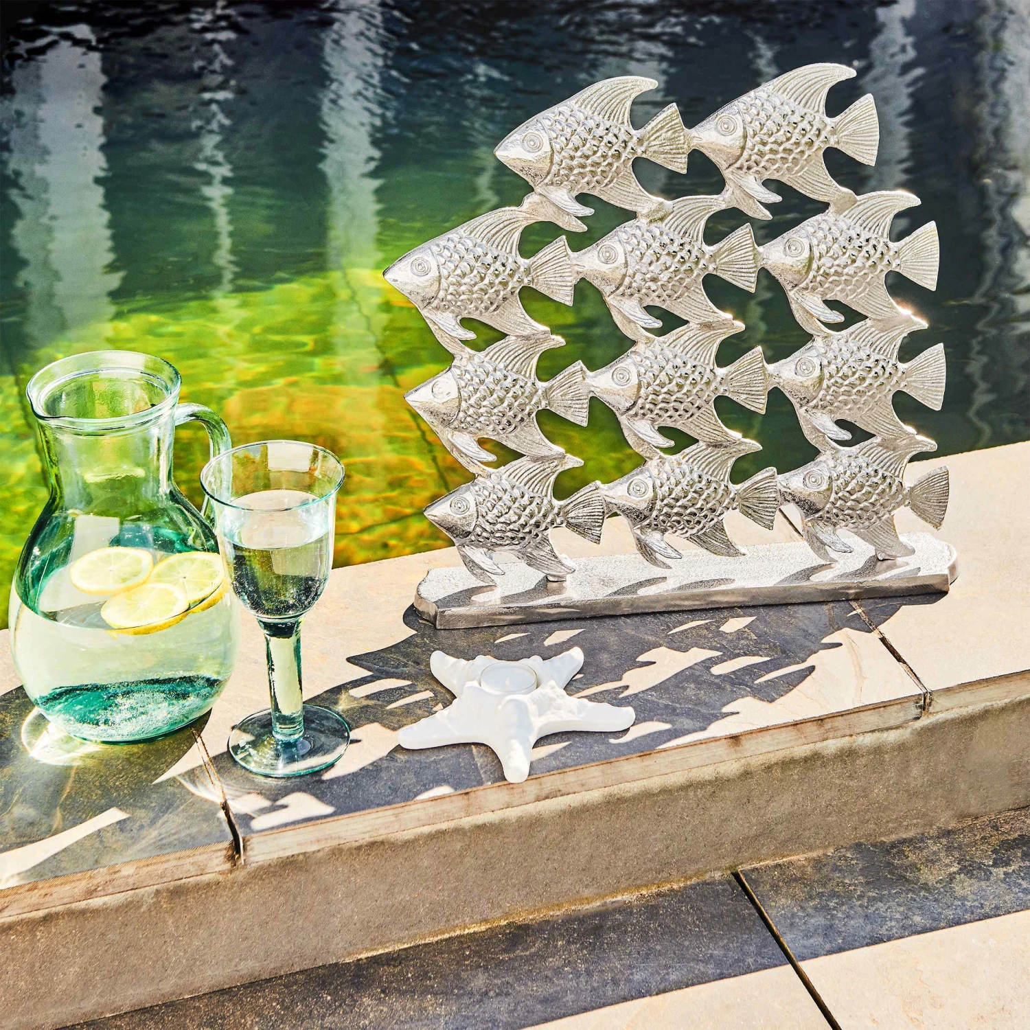 Fischschwarm Höhe 40cm SILVER NATURE In Silber 5 Fischschwarm Höhe 40cm SILVER NATURE In Silber – Bild 3