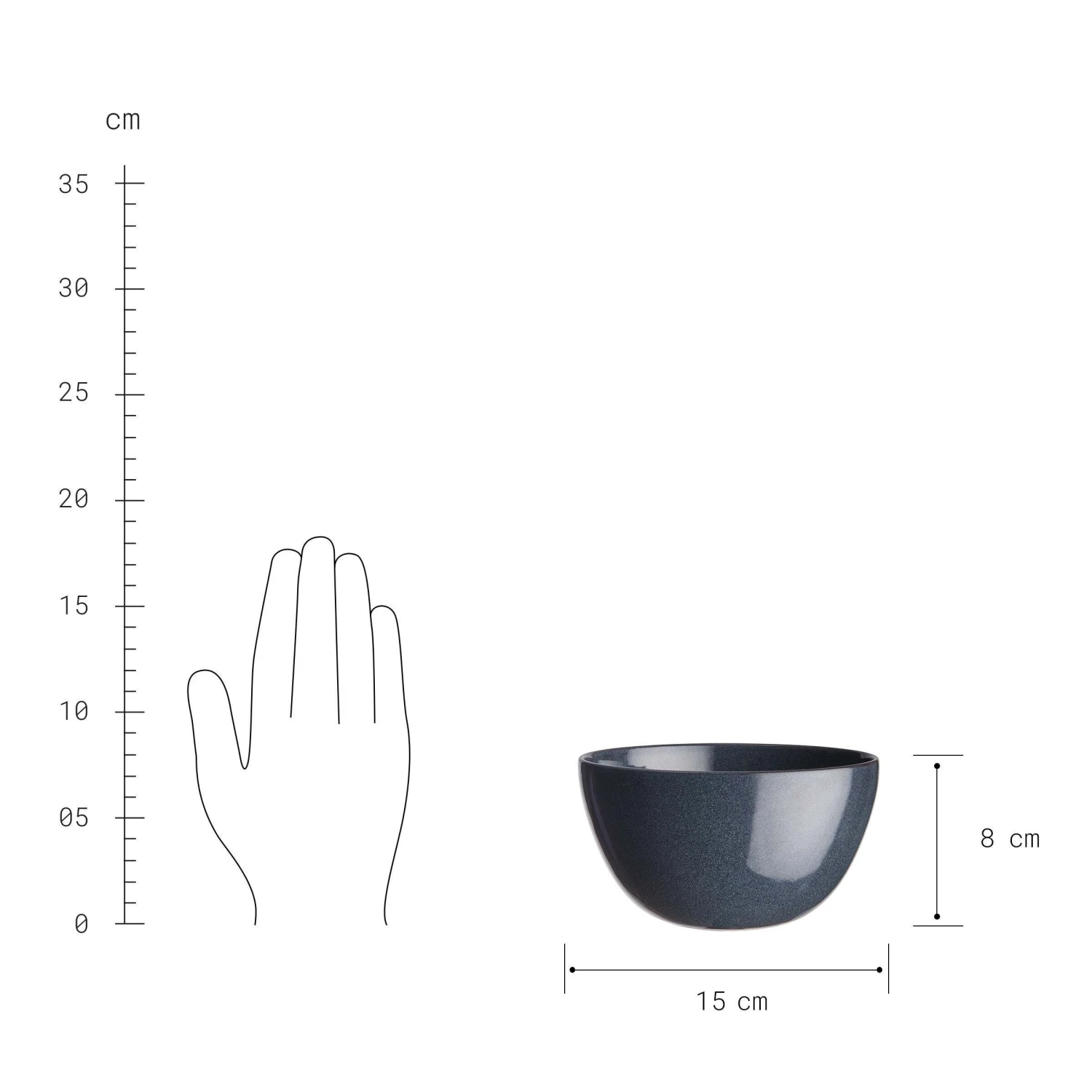 Geschirr-Set 8-tlg. NATIVE In Dunkelblau 7 Geschirr-Set 8-tlg. NATIVE In Dunkelblau – Bild 5