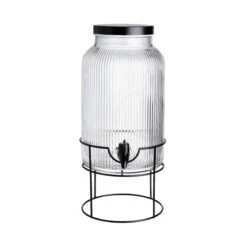 Getränkespender Mit Ständer 2 Tlg. FOUNTAIN In Transparent-Schwarz -Butlers Speichern butlers getrankespender mit stander 2 tlg fountain in transparent schwarz 2