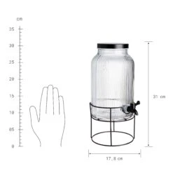 Getränkespender Mit Ständer 2 Tlg. FOUNTAIN In Transparent-Schwarz -Butlers Speichern butlers getrankespender mit stander 2 tlg fountain in transparent schwarz 3