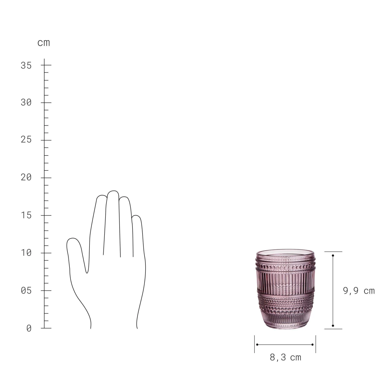 Glas 250ml FIRENZE In Lila 5 Glas 250ml FIRENZE In Lila – Bild 3