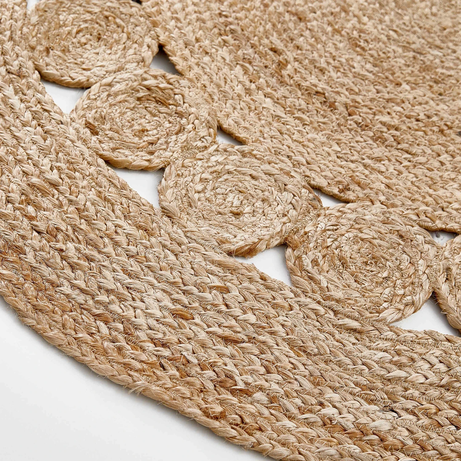 Hanf-Teppich Mit Lochmuster Ø110cm ALL NATURE In Natur 6 Hanf-Teppich Mit Lochmuster Ø110cm ALL NATURE In Natur – Bild 4