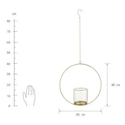 Hängedeko-Ring Mit Glaseinsatz Ø40cm LUNA In Gold -Butlers Speichern butlers hangedeko ring mit glaseinsatz o40cm luna in gold 3