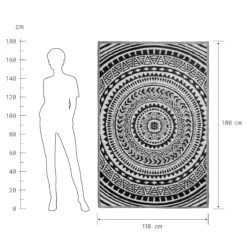In- & Outdoor-Teppich Circles L 180 X B 118cm COLOUR CLASH In Schwarz-Weiß -Butlers Speichern butlers in and outdoor teppich circles l 180 x b 118cm colour clash in schwarz weiss 2