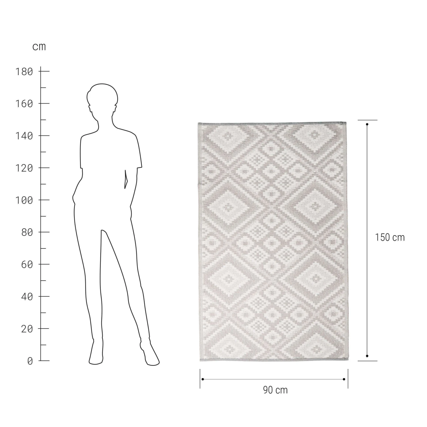 In- & Outdoor-Teppich Ethno L 150 X B 90cm COLOUR CLASH In Grau 5 In- & Outdoor-Teppich Ethno L 150 X B 90cm COLOUR CLASH In Grau – Bild 3