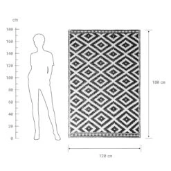 In- & Outdoor-Teppich Ethno Rauten L 180 X B 118cm COLOUR CLASH In Schwarz-Weiß -Butlers Speichern butlers in and outdoor teppich ethno rauten l 180 x b 118cm colour clash in schwarz weiss 3