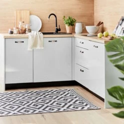 In- & Outdoor-Teppich Ethno/Rauten L 200 X B 150cm COLOUR CLASH In Schwarz-Weiß -Butlers Speichern butlers in and outdoor teppich ethno rauten l 200 x b 150cm colour clash in schwarz weiss 4