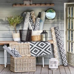 In- & Outdoor-Teppich Ethno/Rauten L 200 X B 150cm COLOUR CLASH In Schwarz-Weiß -Butlers Speichern butlers in and outdoor teppich ethno rauten l 200 x b 150cm colour clash in schwarz weiss 5
