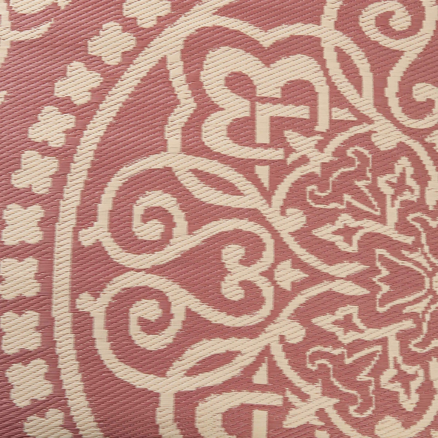 In- & Outdoor-Teppich Floral L 180 X B 118cm COLOUR CLASH In Hellrot-Creme 6 In- & Outdoor-Teppich Floral L 180 X B 118cm COLOUR CLASH In Hellrot-Creme – Bild 4