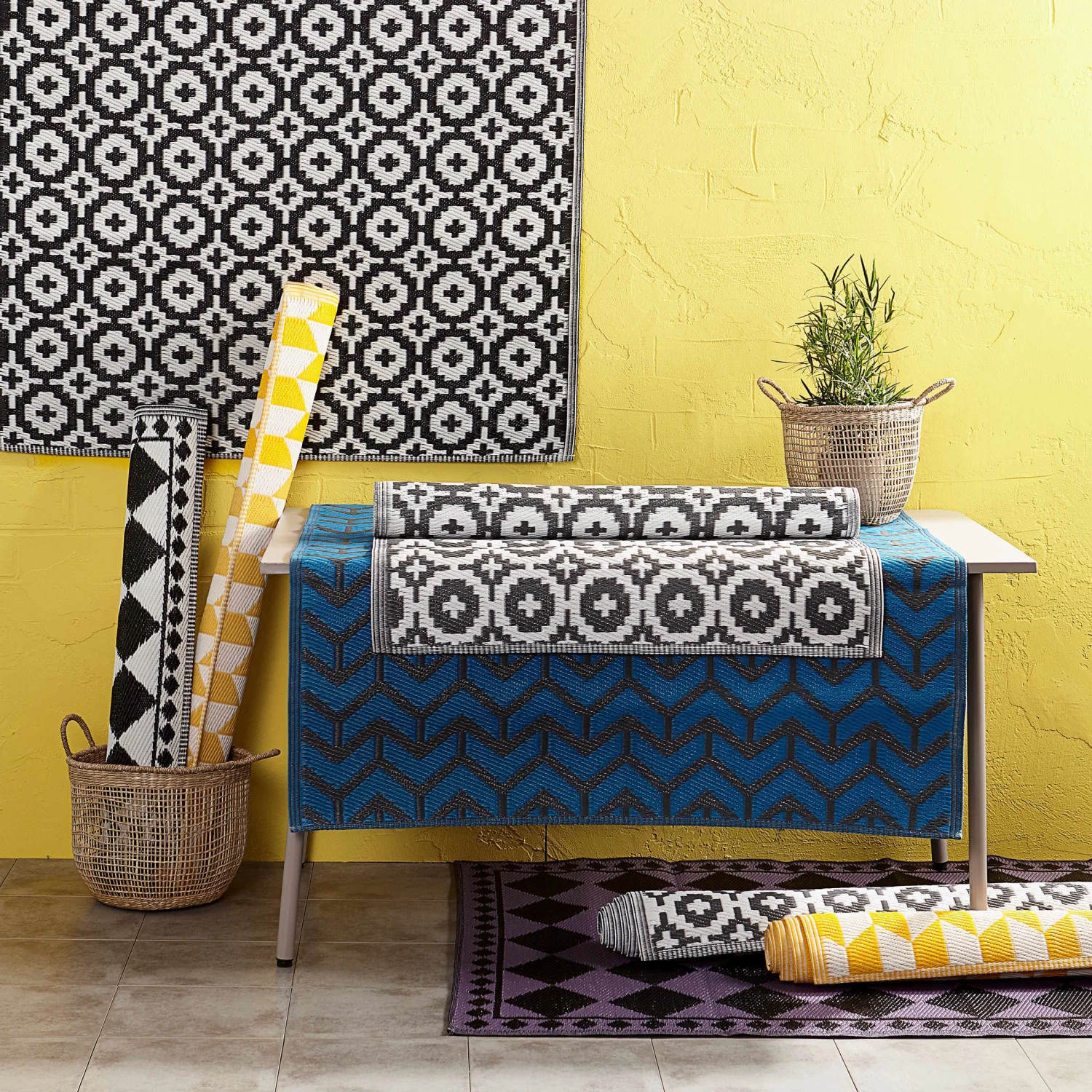 In- & Outdoor-Teppich Mosaik L 150 X B 90cm COLOUR CLASH In Schwarz 11 In- & Outdoor-Teppich Mosaik L 150 X B 90cm COLOUR CLASH In Schwarz – Bild 9