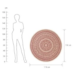 In- & Outdoor-Teppich Ø118cm COLOUR CLASH In Hellrot-Creme -Butlers Speichern butlers in and outdoor teppich o118cm colour clash in hellrot creme 2