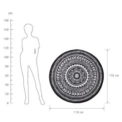 In- & Outdoor-Teppich Ø118cm COLOUR CLASH In Schwarz-Weiß -Butlers Speichern butlers in and outdoor teppich o118cm colour clash in schwarz weiss 2