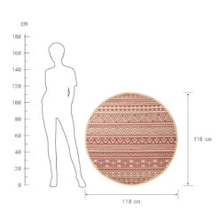 In- & Outdoor-Teppich Streifen Ø118cm COLOUR CLASH In Hellrot-Creme -Butlers Speichern butlers in and outdoor teppich streifen o118cm colour clash in hellrot creme 2