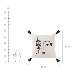Kissen Line Art L 50 X B 50cm MUSE In Natur-Schwarz -Butlers Speichern butlers kissen line art l 50 x b 50cm muse in natur schwarz 3