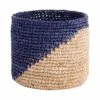 Korb Handgefertigt Aus Raffia Ø13cm ISALO In Natur-Blau -Butlers Speichern butlers korb handgefertigt aus raffia o13cm isalo in natur blau