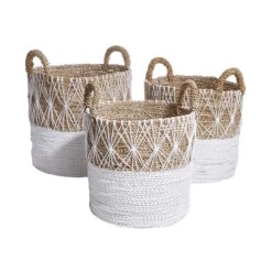 Korb Ø36cm WHITE BEACH In Natur-Weiß -Butlers Speichern butlers korb o36cm white beach in natur weiss 4