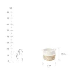 Korb Rund Ø23cm COTTON BRAID In Natur-Weiß -Butlers Speichern butlers korb rund o23cm cotton braid in natur weiss 2