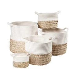 Korb Rund Ø23cm COTTON BRAID In Natur-Weiß -Butlers Speichern butlers korb rund o23cm cotton braid in natur weiss 3