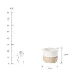Korb Rund Ø26cm COTTON BRAID In Natur-Weiß -Butlers Speichern butlers korb rund o26cm cotton braid in natur weiss 2