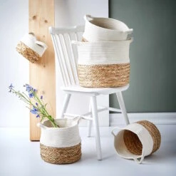 Korb Rund Ø35cm COTTON BRAID In Natur-Weiß 9 Korb Rund Ø35cm COTTON BRAID In Natur-Weiß -Butlers Speichern butlers korb rund o35cm cotton braid in natur weiss 1