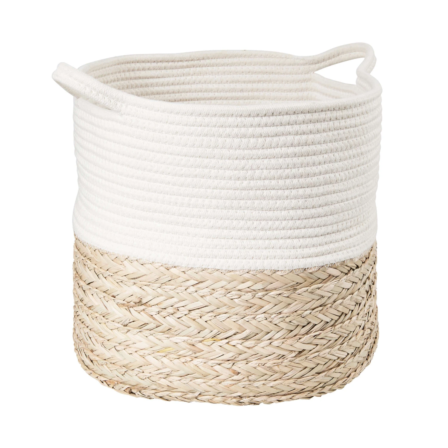 Korb Rund Ø35cm COTTON BRAID In Natur-Weiß 3 Korb Rund Ø35cm COTTON BRAID In Natur-Weiß