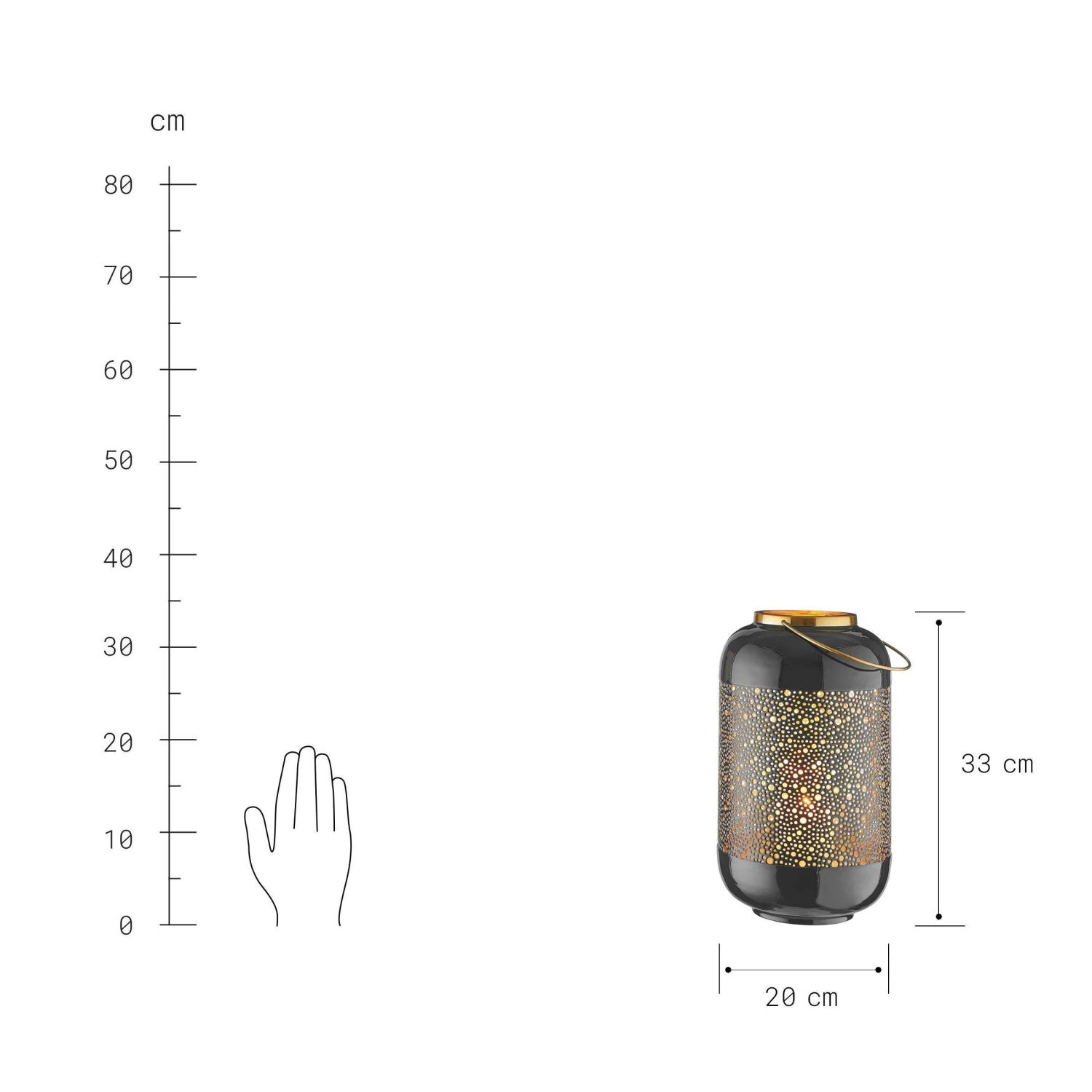 Laterne H 36cm EMILIE In Dunkelgrau 4 Laterne H 36cm EMILIE In Dunkelgrau – Bild 2
