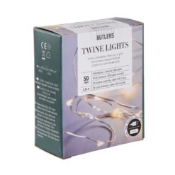 LED Lichterkette 50 Lichter Mit USB-Batteriefach TWINE LIGHTS In Transparent -Butlers Speichern butlers led lichterkette 50 lichter mit usb batteriefach twine lights in transparent 2