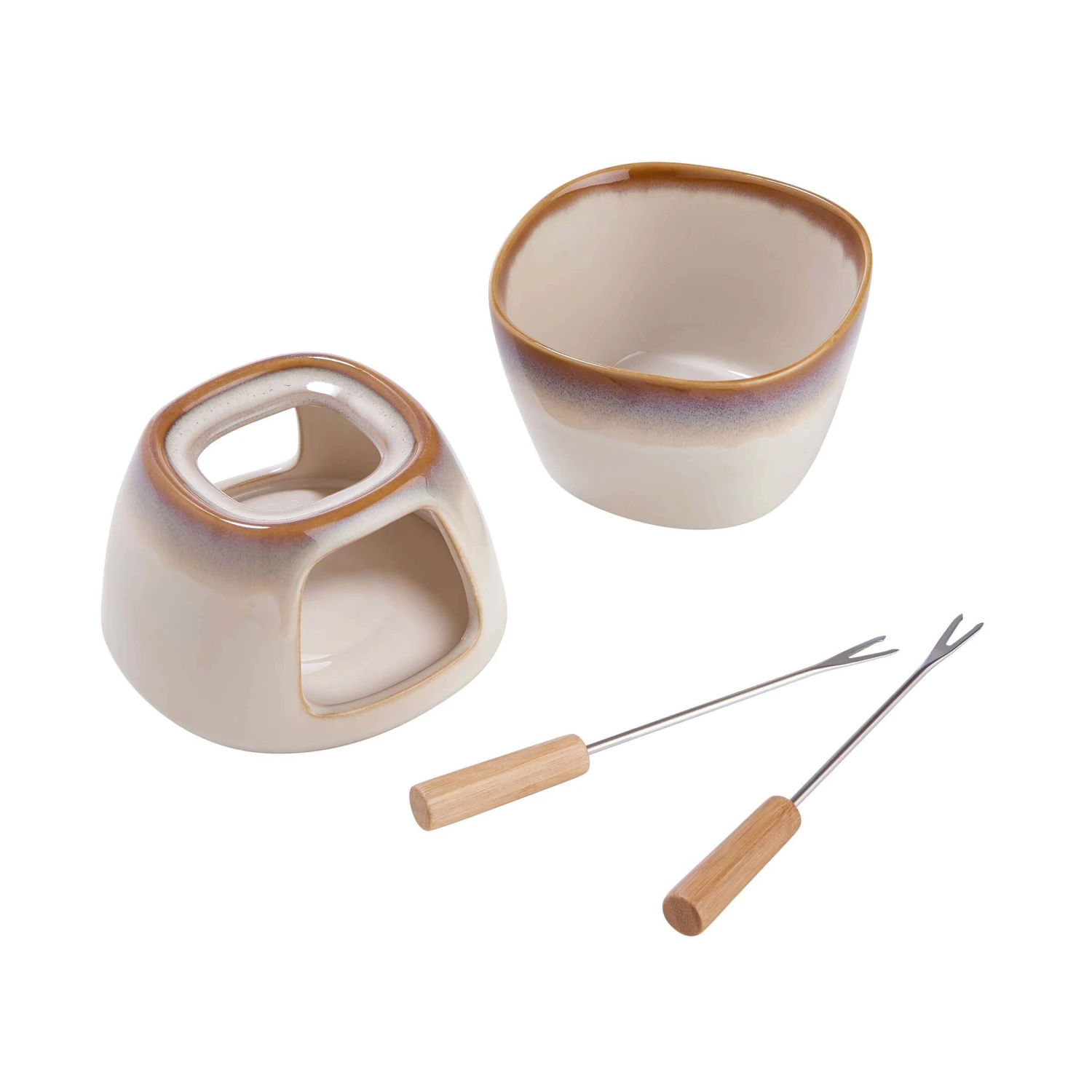 Mini-Fondue Mit 2 Gabeln AU CHOCOLAT In Beige 7 Mini-Fondue Mit 2 Gabeln AU CHOCOLAT In Beige – Bild 5