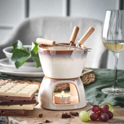 Mini-Fondue Mit 2 Gabeln AU CHOCOLAT In Beige 15 Mini-Fondue Mit 2 Gabeln AU CHOCOLAT In Beige -Butlers Speichern butlers mini fondue mit 2 gabeln au chocolat in beige 6