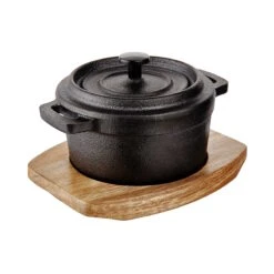 Mini-Serviertopf Mit Holzuntersetzer L 14 X B 11cm HOT IRON In Schwarz -Butlers Speichern butlers mini serviertopf mit holzuntersetzer l 14 x b 11cm hot iron in schwarz 3
