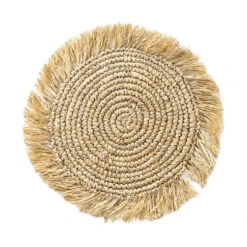 Platzset Mit Fransen Ø41cm RAFFIA In Natur