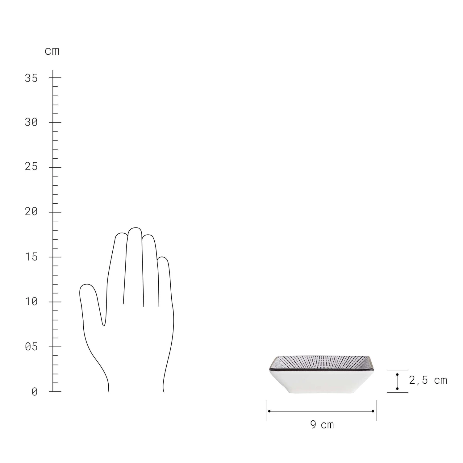 Schale Eckig 50ml DIM SUM In Schwarz-Weiß 6 Schale Eckig 50ml DIM SUM In Schwarz-Weiß – Bild 4