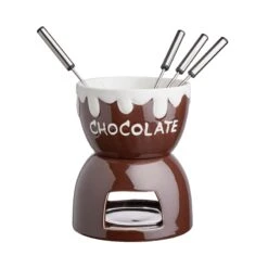 Schokoladenfondue 6-tlg. CHOCOLATE LOVE In Dunkelbraun