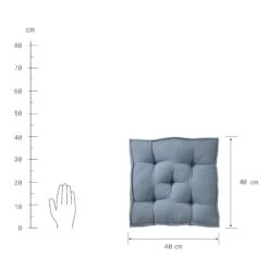 Sitzkissen L 40 X B 40cm SOLID In Blau -Butlers Speichern butlers sitzkissen l 40 x b 40cm solid in blau 3