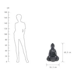 Statue Mit Blumentopf Höhe 69cm BUDDHA In Dunkelgrau -Butlers Speichern butlers statue mit blumentopf hohe 69cm buddha in dunkelgrau 3
