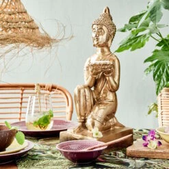 Statue Mit Kerzenteller Höhe 44cm BALI In Gold -Butlers Speichern butlers statue mit kerzenteller hohe 44cm bali in gold 1