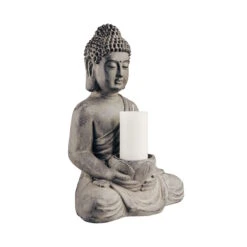 Statue Mit Kerzenteller Höhe 46cm BUDDHA In Grau -Butlers Speichern butlers statue mit kerzenteller hohe 46cm buddha in grau 4